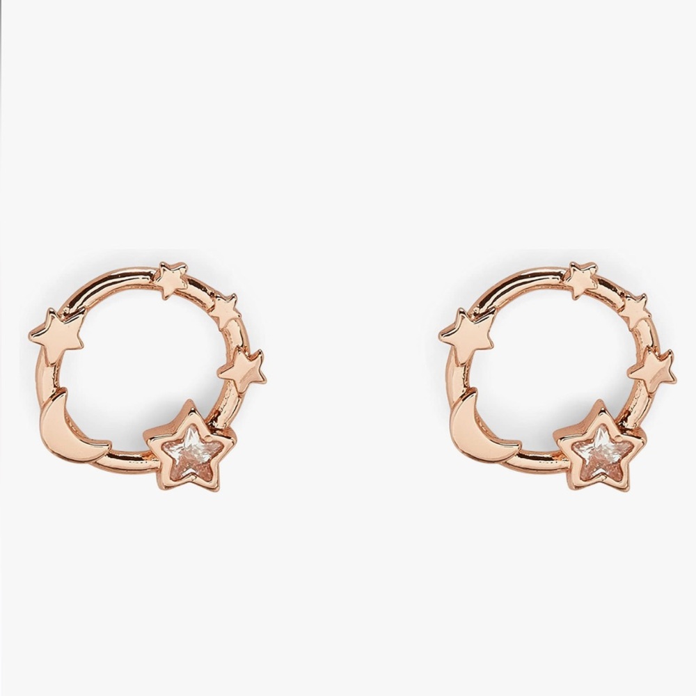NWT Pura Vida Star And Moon Celestial Earrings in Rosegold